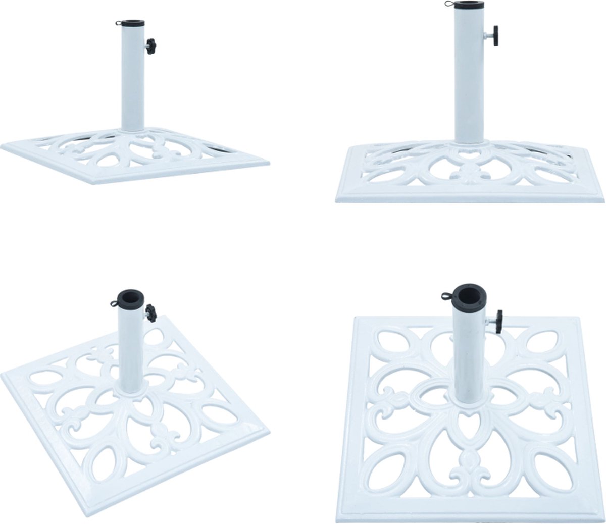 Bol.com vidaXL - Parasolvoet - 12 - kg - 49 - cm - gietijzer - wit aanbieding