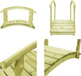 vidaXL Tuinbrug met leuning 170x74x105 cm geïmpregneerd grenenhout - Tuinbrug - Tuinbruggen - Brug Met Leuning - Bruggen Met Leuningen