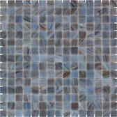 The Mosaic Factory Amsterdam mozaïektegel 2x2x0.4cm voor wand en vloer voor binnen en buiten vierkant Glas Midden Grijs