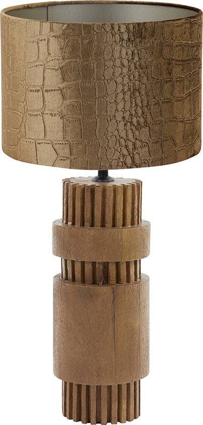Light and Living tafellamp - bruin - hout - SS10244