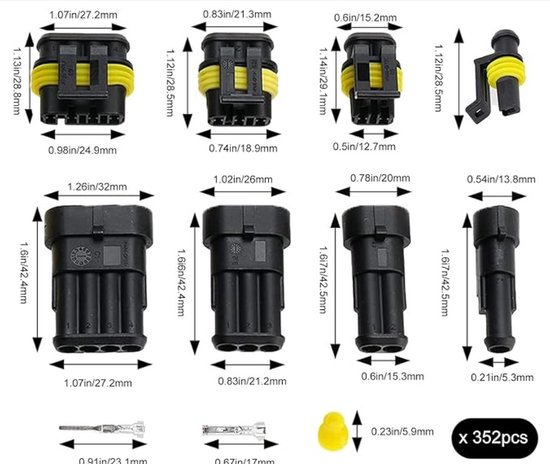 Spurtar 50 A 6 AWG batterijkabel, 2 stuks, snelle verbinding, ontkoppeling van het loskoppelgereedschap, kabel voor kaliber en 12-36 spanning - met handvat