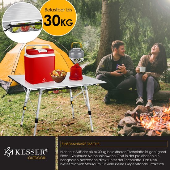 KESSER® Campingtafel inklapbare Tafel - Vouwtafel voor Buiten en Camping 120 x 70 cm - Zilver van KESSER — afbeelding 5