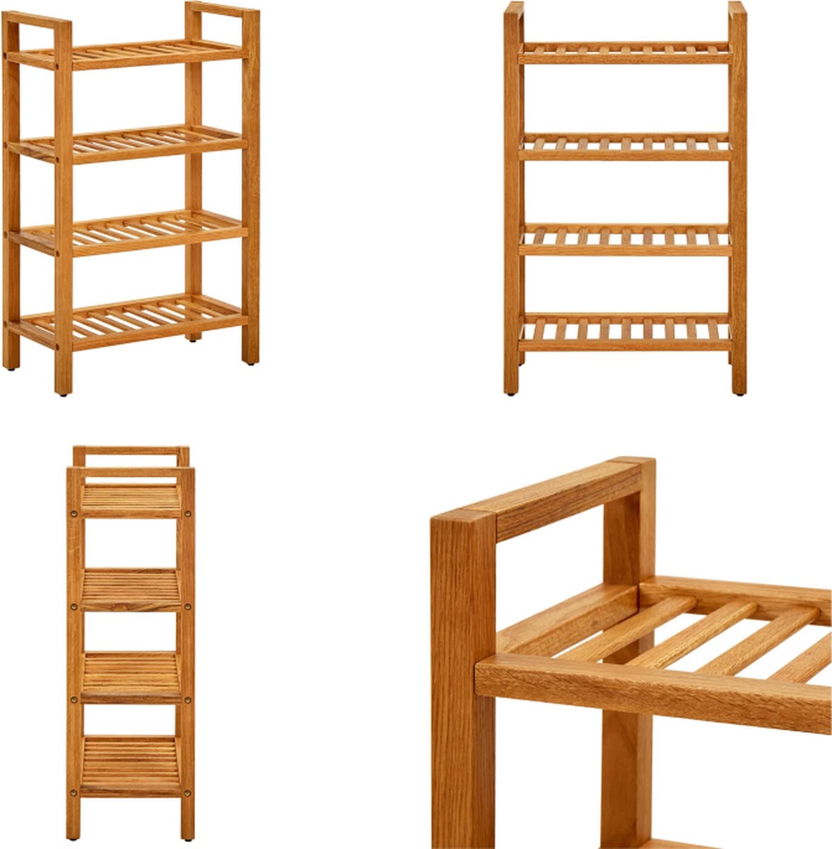 Vidaxl schoenenrek met 2 schappen 100x27x40 cm massief
