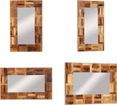 vidaXL Wandspiegel 50x80 cm massief gerecycled hout - Wandspiegel - Wandspiegels - Houten Wandspiegel - Spiegel