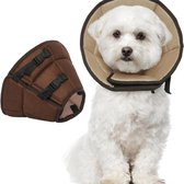 Hondenhalsband voor honden, comfortabele bescherming tegen lekken, beschermende kraag voor honden, verstelbare hondenkraag, lekbescherming voor honden, preventie van beet- en lekwonden, bruin