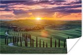 Poster Italië - Zonsondergang - Toscane - 180x120 cm XXL