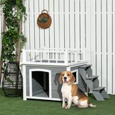 Hondenhuis - LuxeHonden - Balkon - Stappen - Lichtgrijs