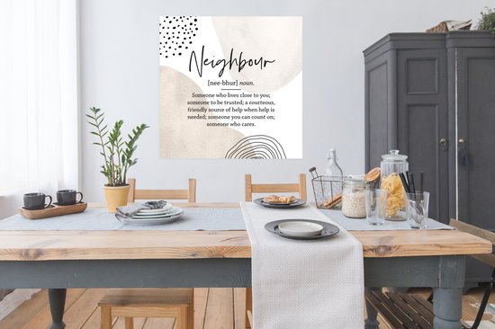 Affiche Bons voisins - Dictionnaire - Proverbes - 100x100 cm XXL