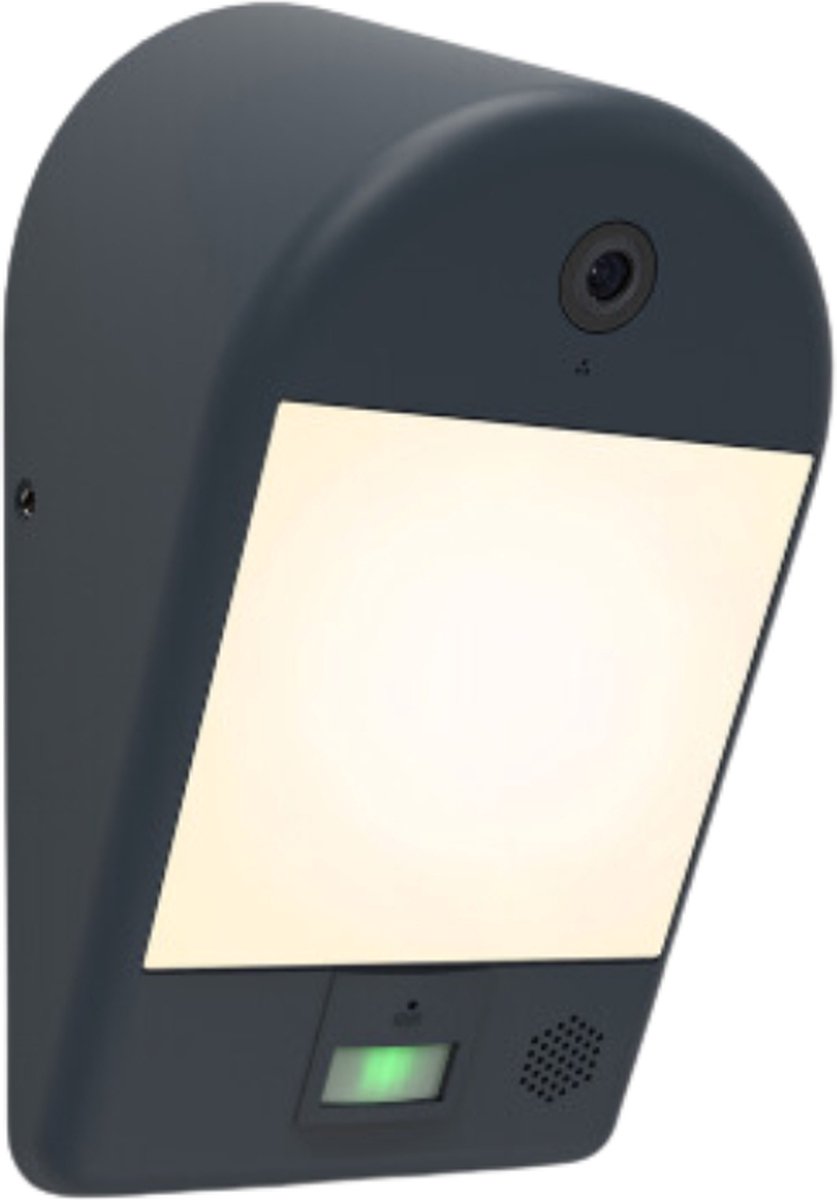Lutec - Mimo - Zwart - Buiten Wandlamp met Camera en Sensor- HD-camera - Tweewegscommunicatie - Smart Home Integratie - Eenvoudige Installatie