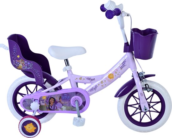 Vélo pour enfants Disney Wish - Filles - 12 pouces - Violet