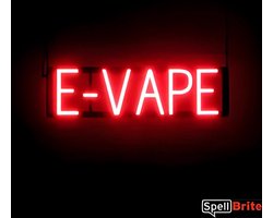 E-VAPE - Lichtreclame Neon LED bord verlicht | SpellBrite | 57 x 16 cm | 6 Dimstanden - 8 Lichtanimaties | Reclamebord neon verlichting
