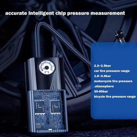 Auto Luchtpomp - Draagbare Elektrische Band Pomp - Luchtpomp Digitale Display - 12V, Auto Luchtpomp - Draagbare Elektrische Band Pomp - Luchtpomp Digitale Display - Autoband Inflator - Luchtcompressor - Motorfietsen - Fietsen — afbeelding 2