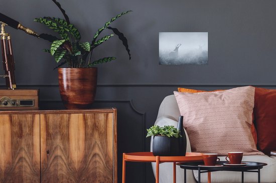 Affiche Cerf - Brouillard - Forêt - 30x20 cm