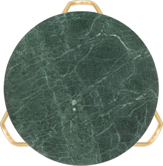 vidaXL - Salontafel - 65x65x42 - cm - echt - steen - met - marmeren - textuur - groen