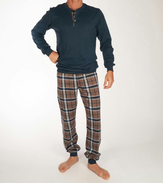 Ringella Pyjama lange broek - 242 Blue - maat XXL (XXL) - Heren Volwassenen - 100% katoen- 3541216-242-XXL