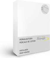 Drap-housse Sleepnight percale de coton blanc (hauteur d'angle 30 cm) twin XL