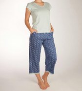 Eskimo Pyjama 3/4 broek - Blue - maat 44 (44) - Dames Volwassenen - Katoen/Modal- 11.17.43078-44