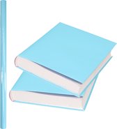 1x Rollen kadopapier / kaftpapier 200 x 70 cm - pastel blauw - kaftpapier voor schoolboeken / boekenkaften