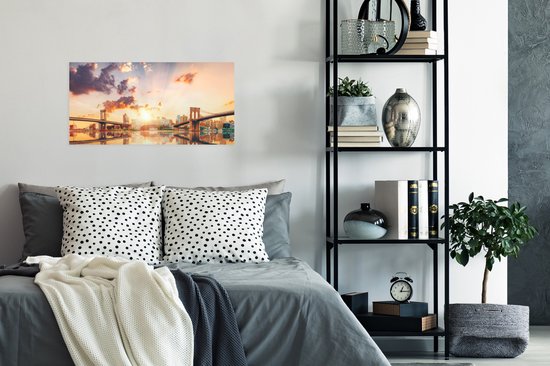 Affiche deux ponts New York 60x40 cm - Tirage photo sur Poster (décoration murale salon / chambre) / Poster Villes