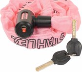 Stahlex Kettingslot - roze - 120 cm - 2 sleutels - scooter / fiets - kabelslot