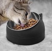 Repus - Cat Ear Katten Voerbak - Cat Ear Bowl - Antislip - Kitten - Puppy - Kat/Hond - 15° Kantelhoek - 200ml - Zwart