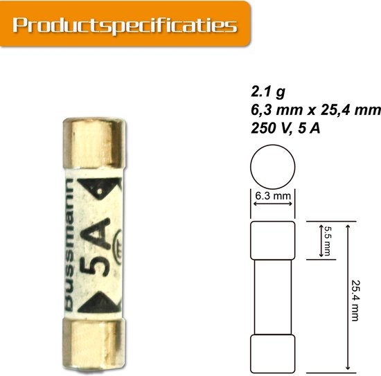 Lot De 5 Fusibles Céramique Lents (slow-blow) 2A 250V - Format 5x20 Mm - Pour Appareils électroniques Et électriques