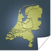 Affiche Illustration des Nederland sur fond bleu foncé 75x75 cm - Tirage photo sur Poster (décoration murale salon / chambre)