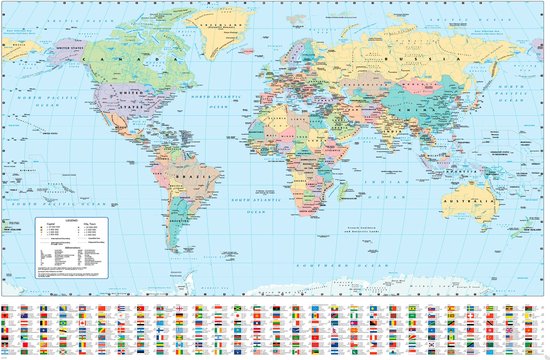 Poster Harper Collins World Map 21 91,5x61cm