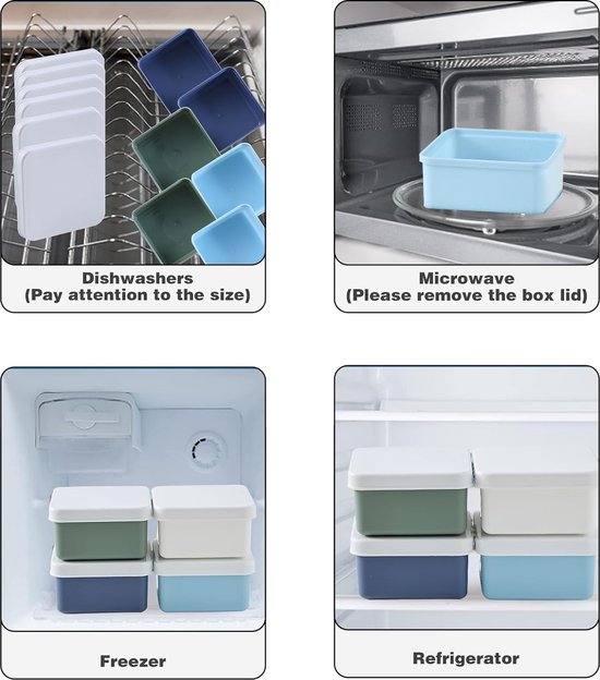 Grizzly Kunststof Voedselcontainers Set, 8x Opslagco Met Deksel Plat Vierkant Stapelbaar Magnetron En Vaatwasserbestendig 1133340878 Grizzly Kunststof Voedselcontainers Set, 8x Opslagco Met Deksel Plat Vierkant Stapelbaar Magnetron En Vaatwasserbestendig 1133340878