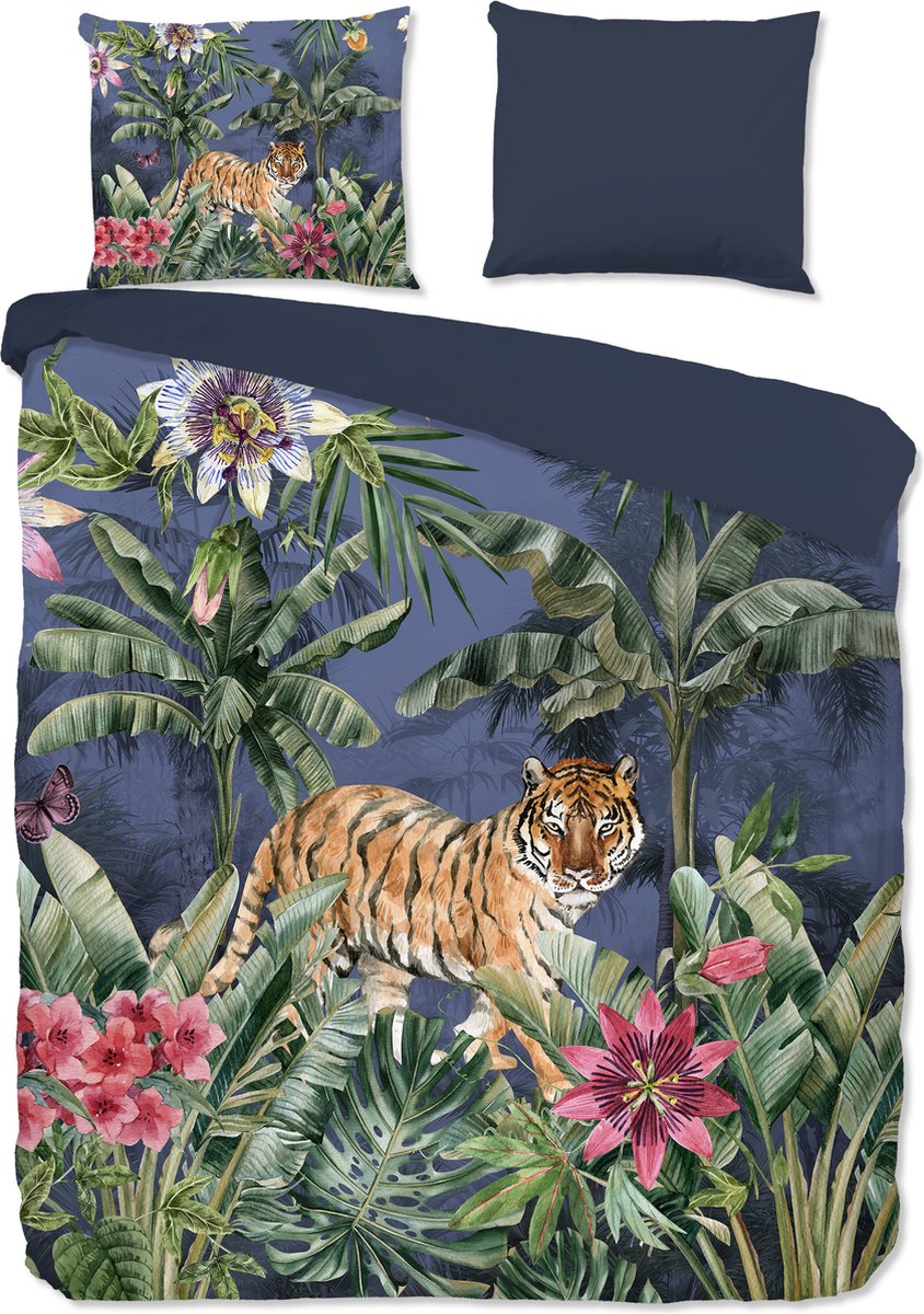 Pure dekbedovertrek tijger in de jungle - Lits jumeaux 240x200/220 cm - Multi - Microvezel