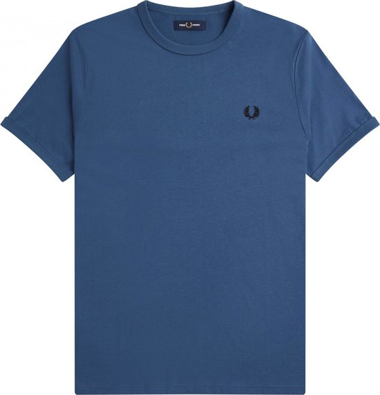 SINGLES DAY! Fred Perry - T-Shirt Ringer M3519 Mid Blauw - Heren - Maat XL - Modern-fit