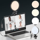 Videoconferentielicht met Verstelbare Helderheidsniveaus - Universele Clip voor Webcams - Zachte Lichtverspreiding - USB-aangedreven voor Zoom Vergaderingen en Video-opnames