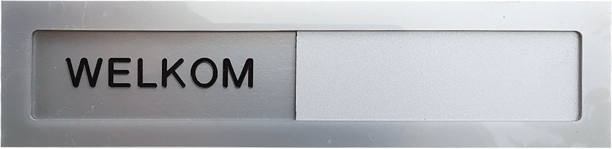 GM-242 15x4cm Schuifbordjes zilver acrylaat tekst zwart