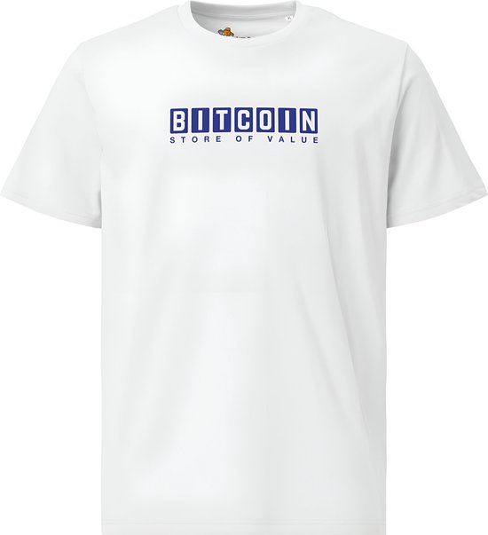 Bitcoin T-shirt Store of Value - Unisex - 100% Biologisch Katoen - Kleur Wit- Maat 2XL | Bitcoin cadeau| Crypto cadeau| Bitcoin T-shirt| Crypto T-shirt| Crypto Shirt| Bitcoin Shirt| Bitcoin Merch| Crypto Merch| Bitcoin Kleding