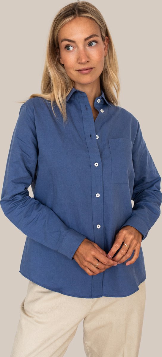 Willow - Linen blouse Blueberry blue / XL