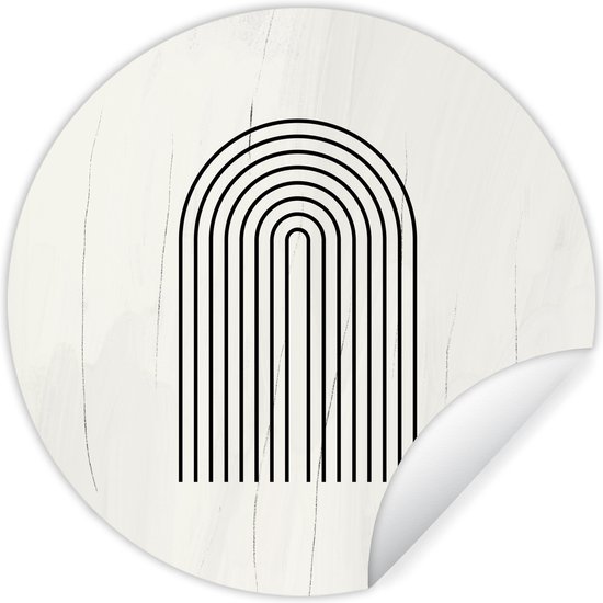Papier peint Circle - Art - Arch - Zwart - Wit - ⌀ 120 cm - Wall Circle XXL