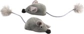 Duvoplus - Speelgoed Voor Dieren - Kat - Cushy Muizen Met Grappige Staart 2pc - 16,5x5x4cm Grijs - 2st