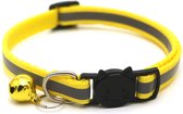 Katten Halsband | Reflecterend Met Veiligheidssluiting En Belletje | Verstelbaar 19-32 CM | GEEL