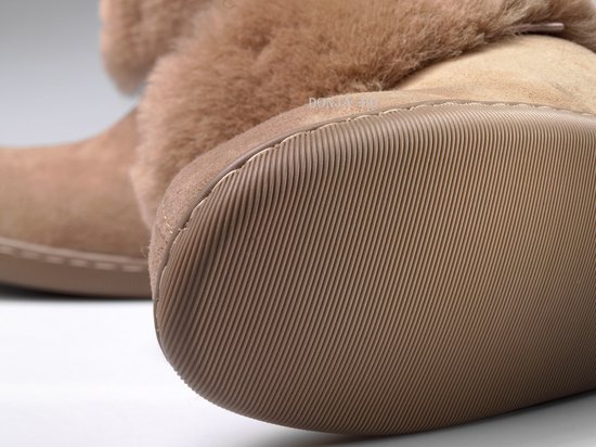 Donja-HD Narvic pantoffels-Merino schapenvacht met flexibele zool-maat 36 -kleur bruin