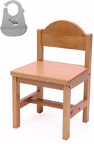 Blij'r houten kinderstoeltje Kris- solide stoel - stoel voor kinderkamer + Blij’r Bodi siliconen slabbetje