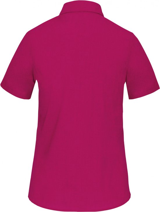 Blouse Dames 4XL Kariban Korte mouw Fuchsia 65% Polyester, 35% Katoen