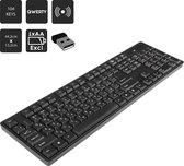 Bol.com Q-Link - toetsenbord – draadloos toetsenbord - 44.2 x 13.5 x 2 cm - querty numpad – zwart aanbieding