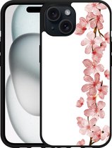 Étui rigide Cazy adapté à l'iPhone 15 Branche de fleurs