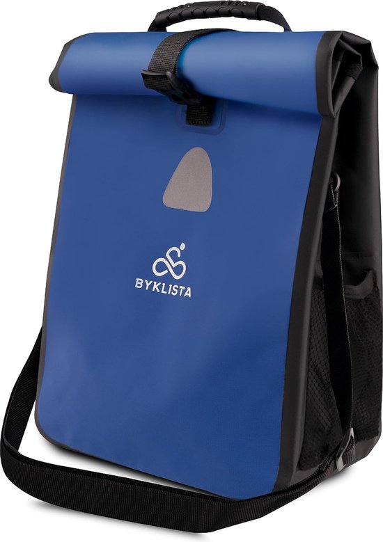 Premium fietstas voor bagagedrager + gratis e-book – hoogwaardige bagagedragertas, waterdicht voor fiets, blauw