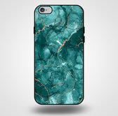 Smartphonica Telefoonhoesje voor iPhone 6/6s Plus met marmer opdruk - TPU backcover case marble design - Goud Groen / Back Cover geschikt voor Apple iPhone 6/6s Plus