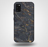 Smartphonica Telefoonhoesje voor Samsung Galaxy A41 met marmer opdruk - TPU backcover case marble design - Goud Grijs / Back Cover geschikt voor Samsung Galaxy A41