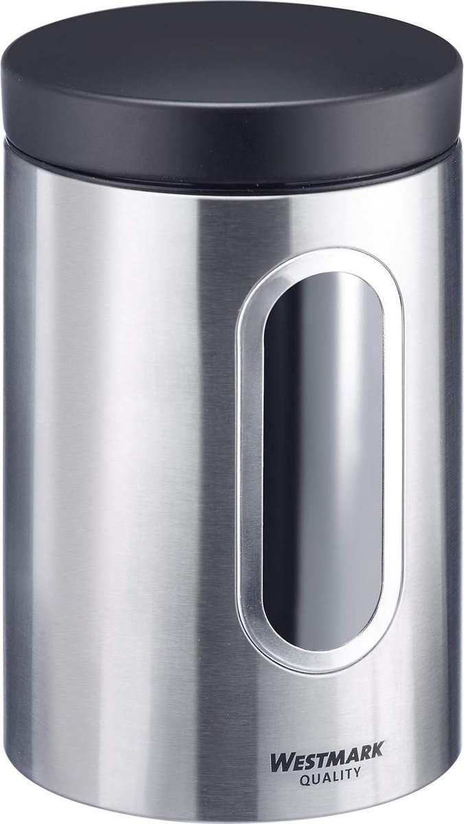 Voorraaddoos met venster 1800 ml rond 12 cm BPA-vrij roestvrij staal
