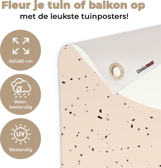 Décoration murale d'extérieur Plantes - Abstrait - Rose - Pastel - 160x80 cm - Toile de jardin - Poster extérieur