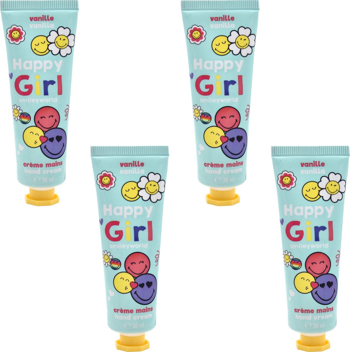 Smiley Handcrème Set - 4x 30 ml - Vanilla Hydratatie