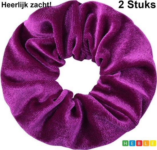 2x Hair Wrap Chouchou - Velours Violet - Élastique pour cheveux - Cheveux Mode - Heble®